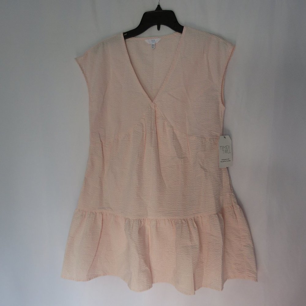 Time and Tru Women's Short Sleeve Woven V-Neck Dress